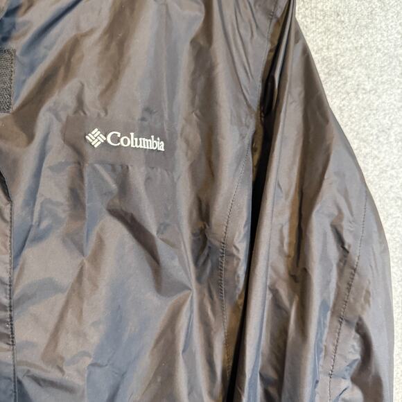 Columbia Jacket Womens 2X XXL Black Windbreaker Full Zip Up Hooded Omni-Tech - Picture 5 of 11